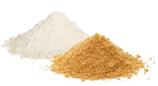 heap of flour isolated on white background